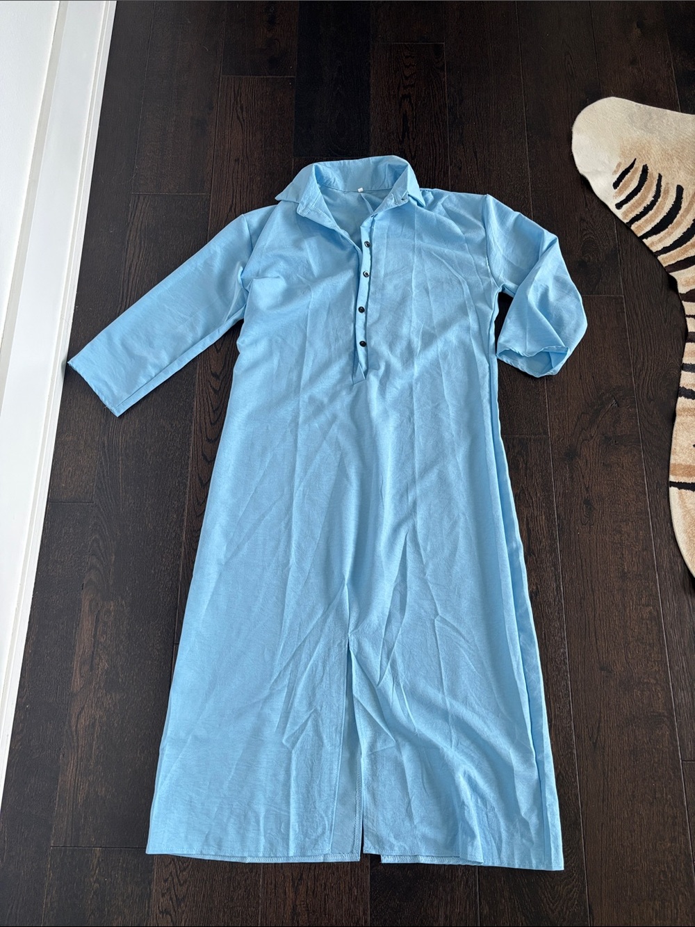 Light Blue Midi shirt dress